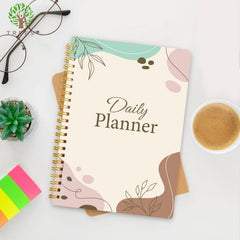Daily Planner Notebook with Priorities, Notes, Mood & Water Tracker - 52 Sheets