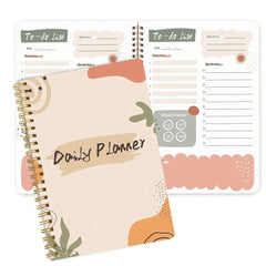 Daily Planner Notebook with Priorities, Notes, Mood & Water Tracker - 52 Sheets