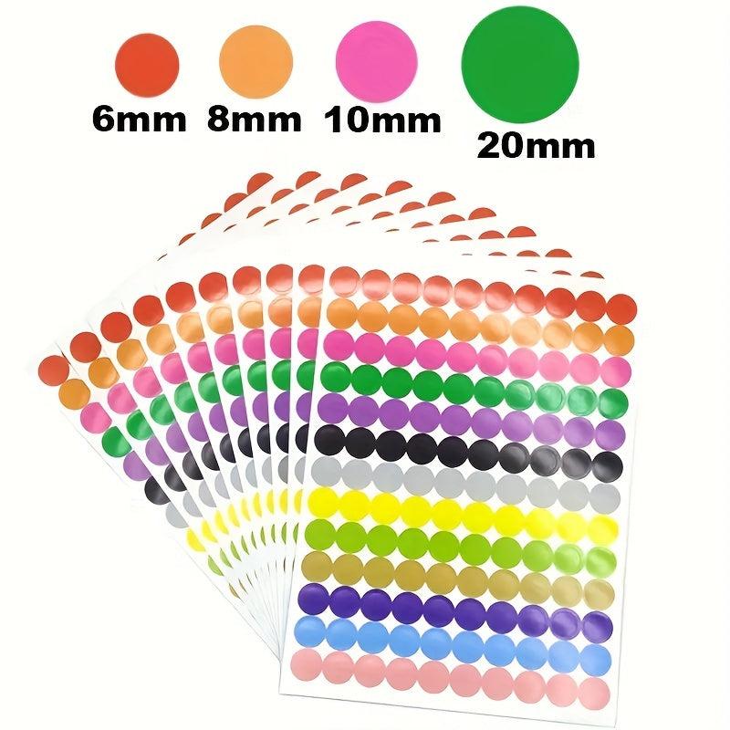 Self Adhesive Round Dot Circle Sticker 6mm-20mm Label Party Decoration