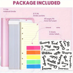 A6 Leather Budget Binder Notebook - Manage Funds