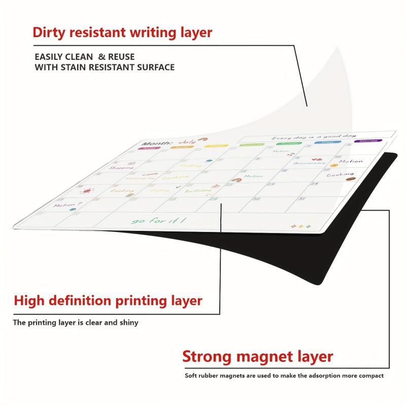Magnetic Dry Erase Calendar Board for Fridge
