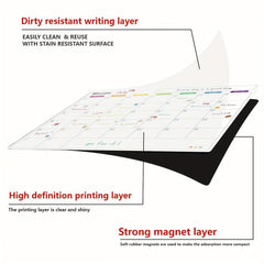 Magnetic Dry Erase Calendar Board for Fridge