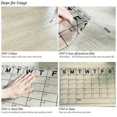 3 Pack Reusable Dry Erase Sheets & Calendar Stick to Any Smooth Surface