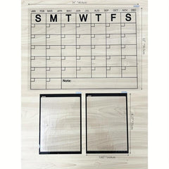 3 Pack Reusable Dry Erase Sheets & Calendar Stick to Any Smooth Surface