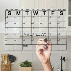 3 Pack Reusable Dry Erase Sheets & Calendar Stick to Any Smooth Surface