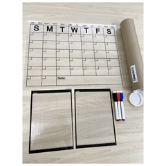 3 Pack Reusable Dry Erase Sheets & Calendar Stick to Any Smooth Surface