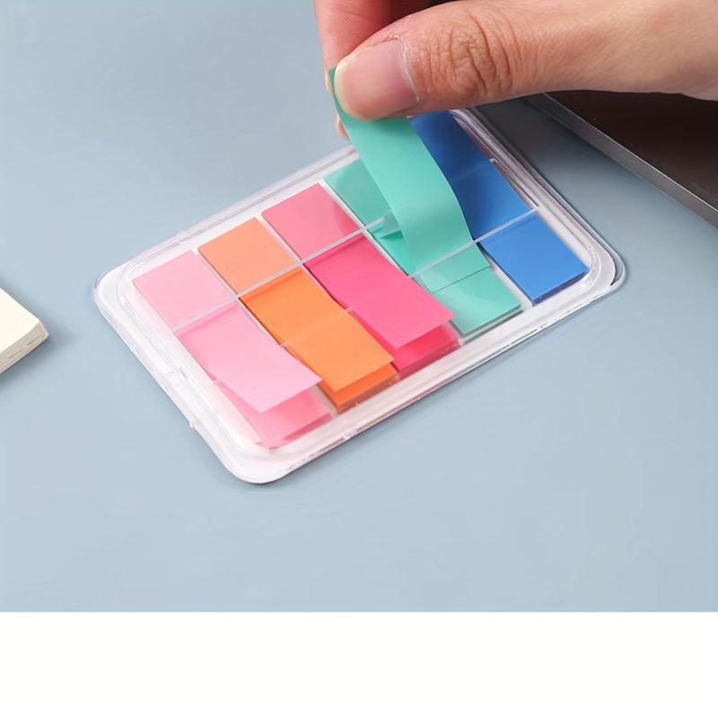 100 Colorful Fluorescent Pet Index Stickers with Sticky Notes