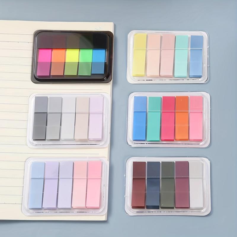 100 Colorful Fluorescent Pet Index Stickers with Sticky Notes