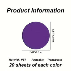 100pcs Semi transparent Sticky Notes Morandi Index Round Clear Waterproof