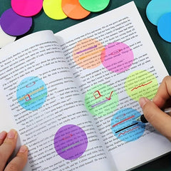 100pcs Semi transparent Sticky Notes Morandi Index Round Clear Waterproof