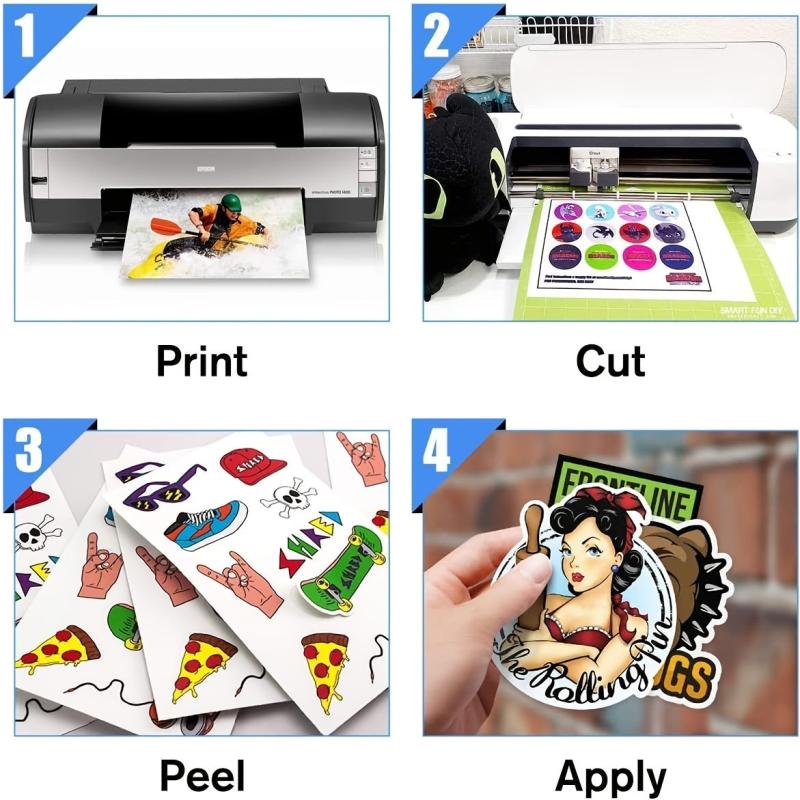Inkjet Printable Vinyl Sticker Paper Matte 20 Sheets