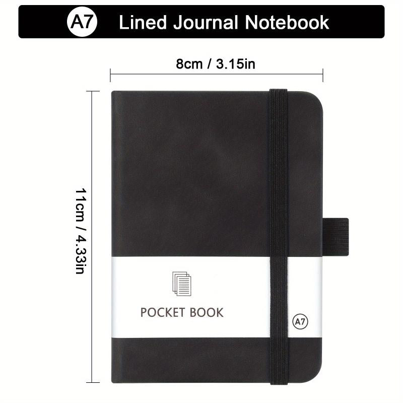 A7 Mini Notebook with Pen Holder 100 Sheets Ruled 3.15x4.33in