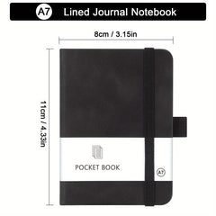 A7 Mini Notebook with Pen Holder 100 Sheets Ruled 3.15x4.33in