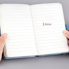 A7 Mini Notebook with Pen Holder 100 Sheets Ruled 3.15x4.33in