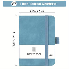 A7 Mini Notebook with Pen Holder 100 Sheets Ruled 3.15x4.33in