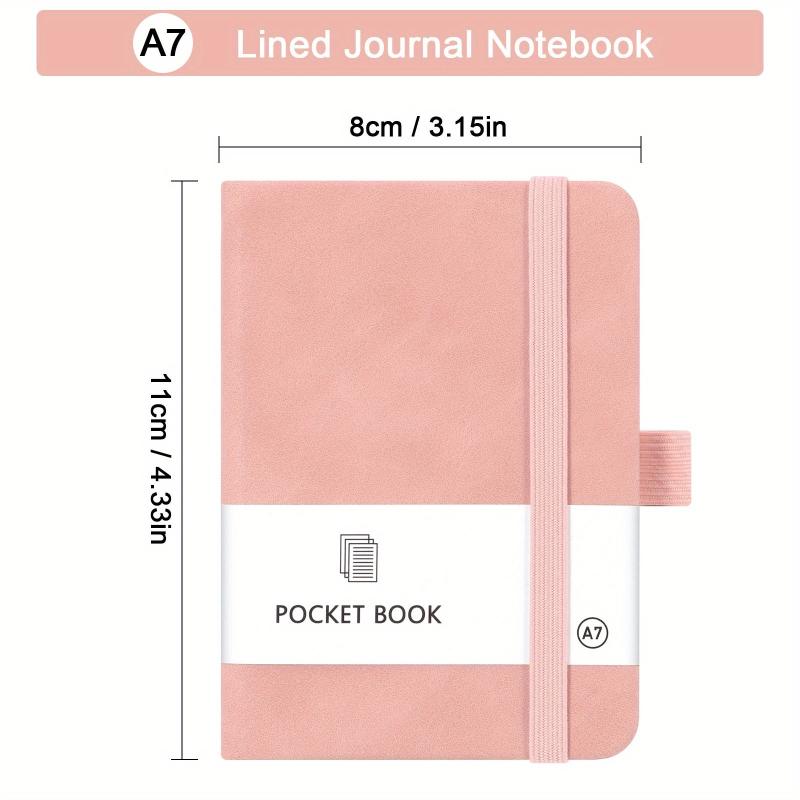 A7 Mini Notebook with Pen Holder 100 Sheets Ruled 3.15x4.33in