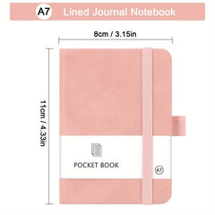 A7 Mini Notebook with Pen Holder 100 Sheets Ruled 3.15x4.33in