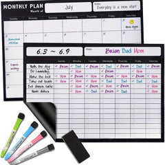 Magnetic Dry Erase Calendar for Fridge and Chore Chart 2 WhiteBoards 43 18x30