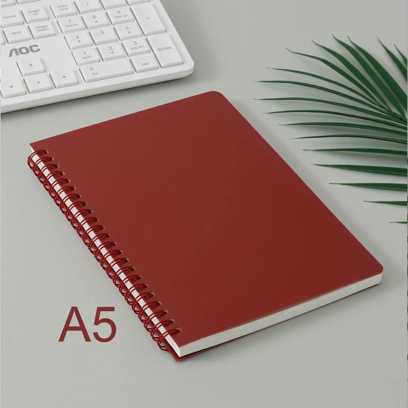 A5 Spiral Notebook 8mm Ruled 160 Pages Wine Red