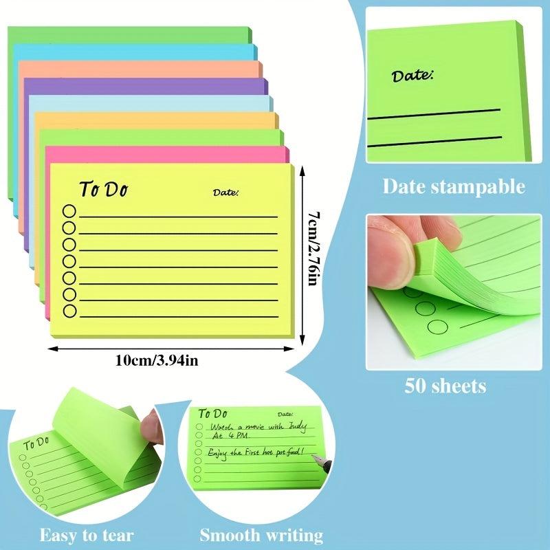 50 Sheets Fluorescent Sticky Notes Memo Pad Stickiness Enhancement