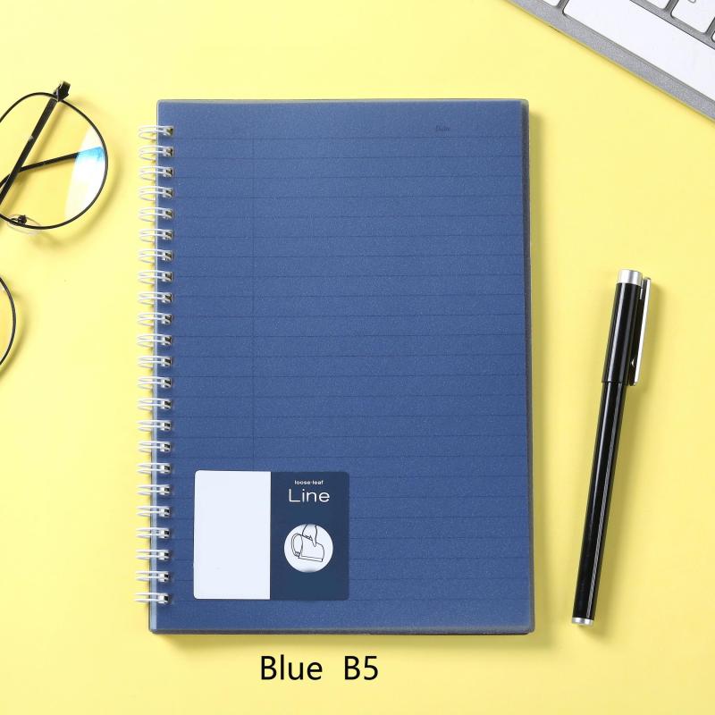 80 Sheet Coil Notebook Waterproof Hardcover Horizontal Line Grid PP Cover