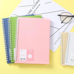 80 Sheet Coil Notebook Waterproof Hardcover Horizontal Line Grid PP Cover
