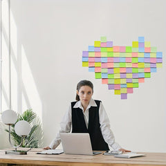 8 Pads Sticky Notes 7.62x7.62 cm Pastel Colors Easy to Post for Home Office