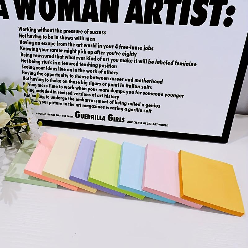 8 Pads Sticky Notes 7.62x7.62 cm Pastel Colors Easy to Post for Home Office