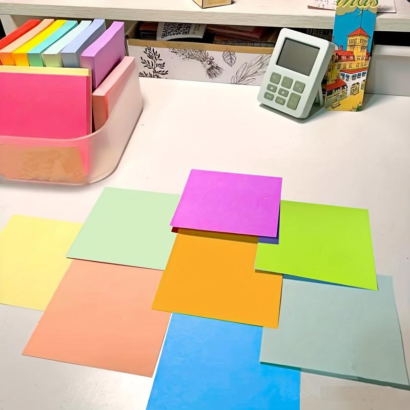8 Pads Sticky Notes 7.62x7.62 cm Pastel Colors Easy to Post for Home Office