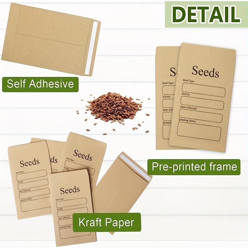 20pcs Small Self Adhesive Seed Storage Envelopes 8x11.9