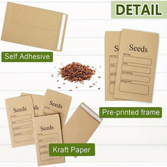20pcs Small Self Adhesive Seed Storage Envelopes 8x11.9