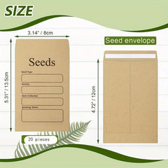 20pcs Small Self Adhesive Seed Storage Envelopes 8x11.9