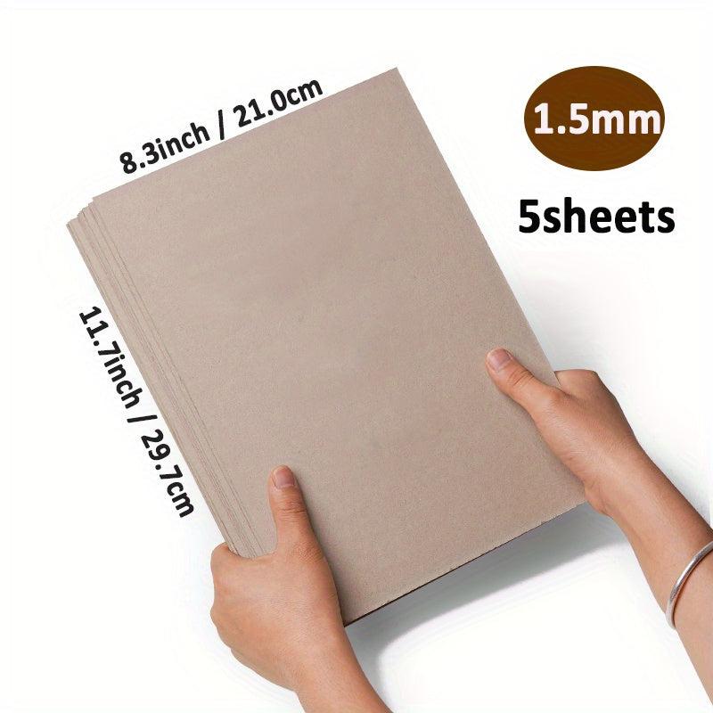 5 Sheets Grey Hard Cardboard for DIY Painting Album Cover 8.3x11.7