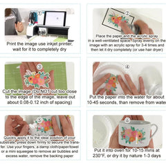 10 Sheets Inkjet Waterslide Decal Transfer Paper Clear DIY