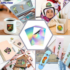 10pcs Printable Holographic Sticker Paper 8.27x11.7 Inches