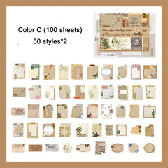 100 Sheets Vintage Scrapbook Paper Scenery & Frame Paper