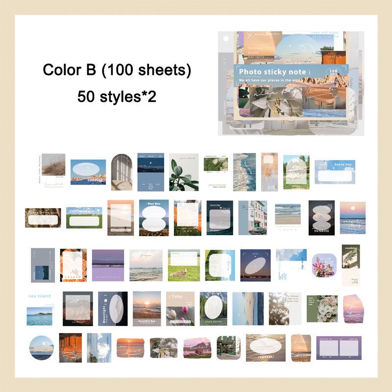 100 Sheets Vintage Scrapbook Paper Scenery & Frame Paper