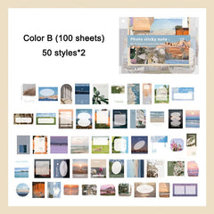 100 Sheets Vintage Scrapbook Paper Scenery & Frame Paper