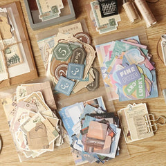 100 Sheets Vintage Scrapbook Paper Scenery & Frame Paper