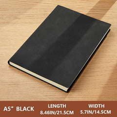 Vintage Faux Leather Notebook, 100 Sheets, 200 Pages