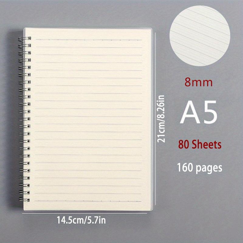 Coil Minimalist Student Notebook Blank Grid Spiral Work Notebook B5
