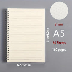 Coil Minimalist Student Notebook Blank Grid Spiral Work Notebook B5