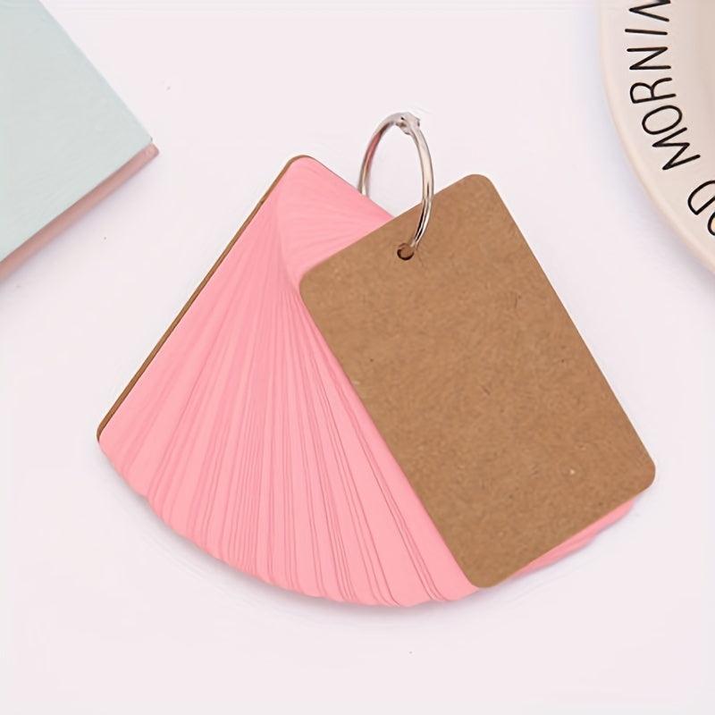 50pcs Multicolor Blank Paper Card Memo Book with Ring