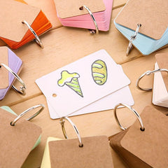 50pcs Multicolor Blank Paper Card Memo Book with Ring