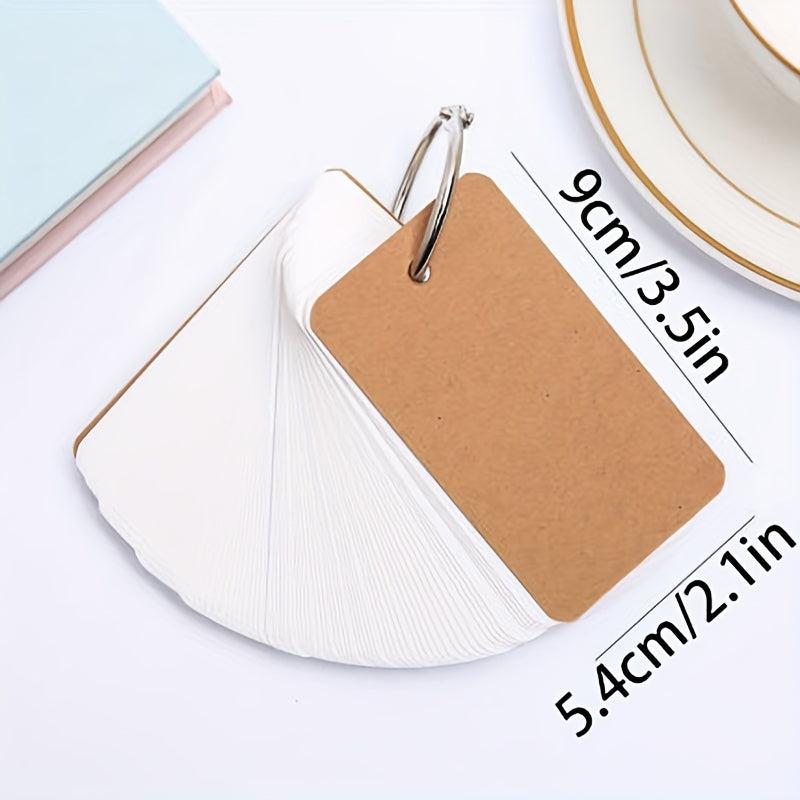 50pcs Multicolor Blank Paper Card Memo Book with Ring
