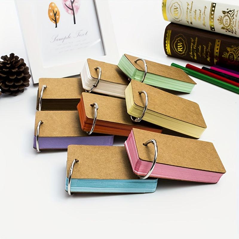 50pcs Multicolor Blank Paper Card Memo Book with Ring