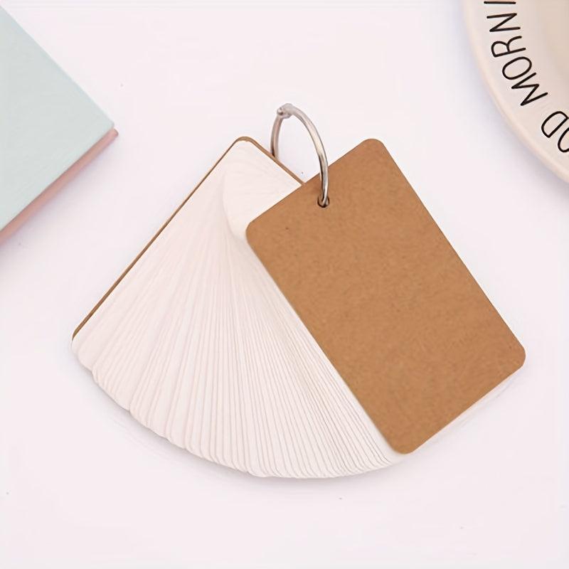 50pcs Multicolor Blank Paper Card Memo Book with Ring