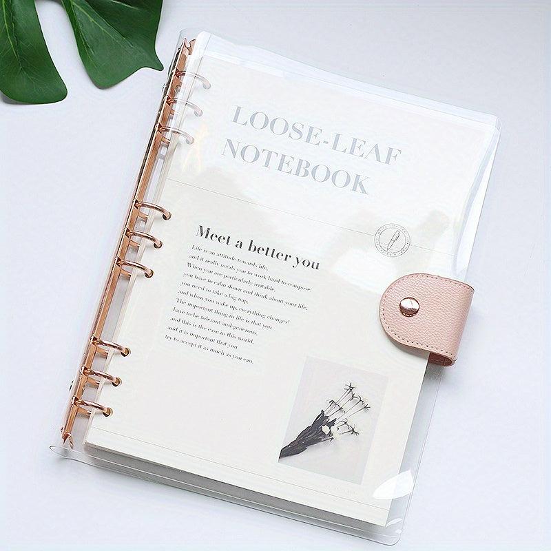 1PC PVC Transparent Loose leaf Notebook 90 Sheets