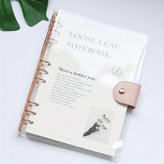 1PC PVC Transparent Loose leaf Notebook 90 Sheets