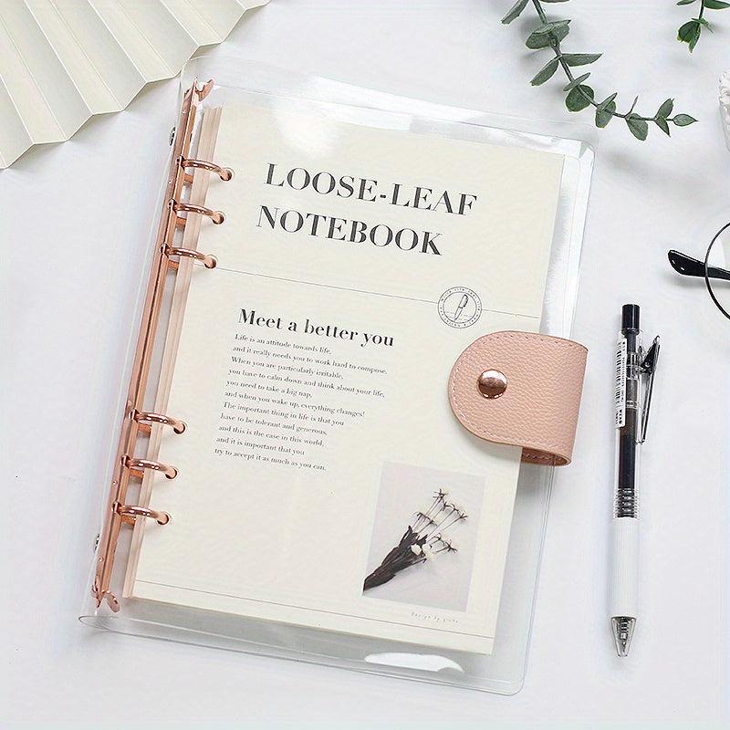 1PC PVC Transparent Loose leaf Notebook 90 Sheets